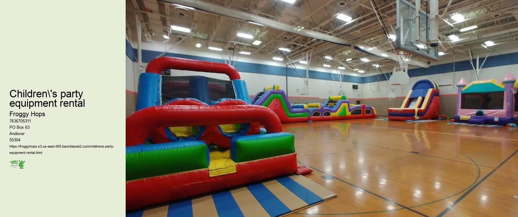 Children's party equipment rental